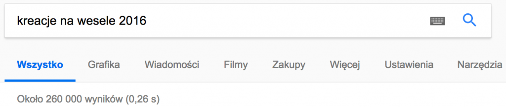 wyniki wyszukiwania kreacje wesele