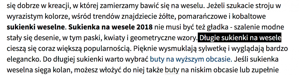 suknie weselne linkowanie wewnetrzne