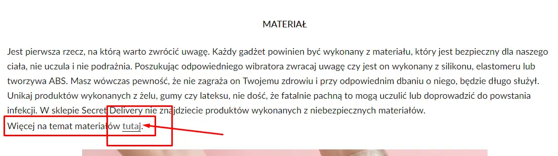 linkowanie wykonane za pomocą słowa tutaj