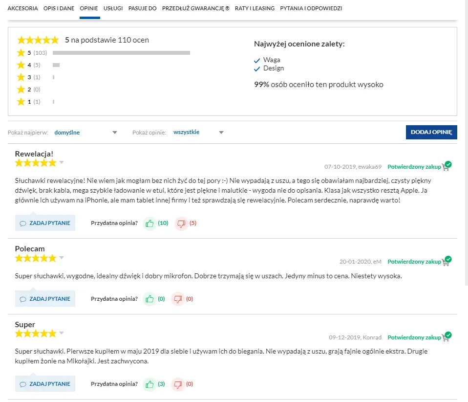 opinie klientów