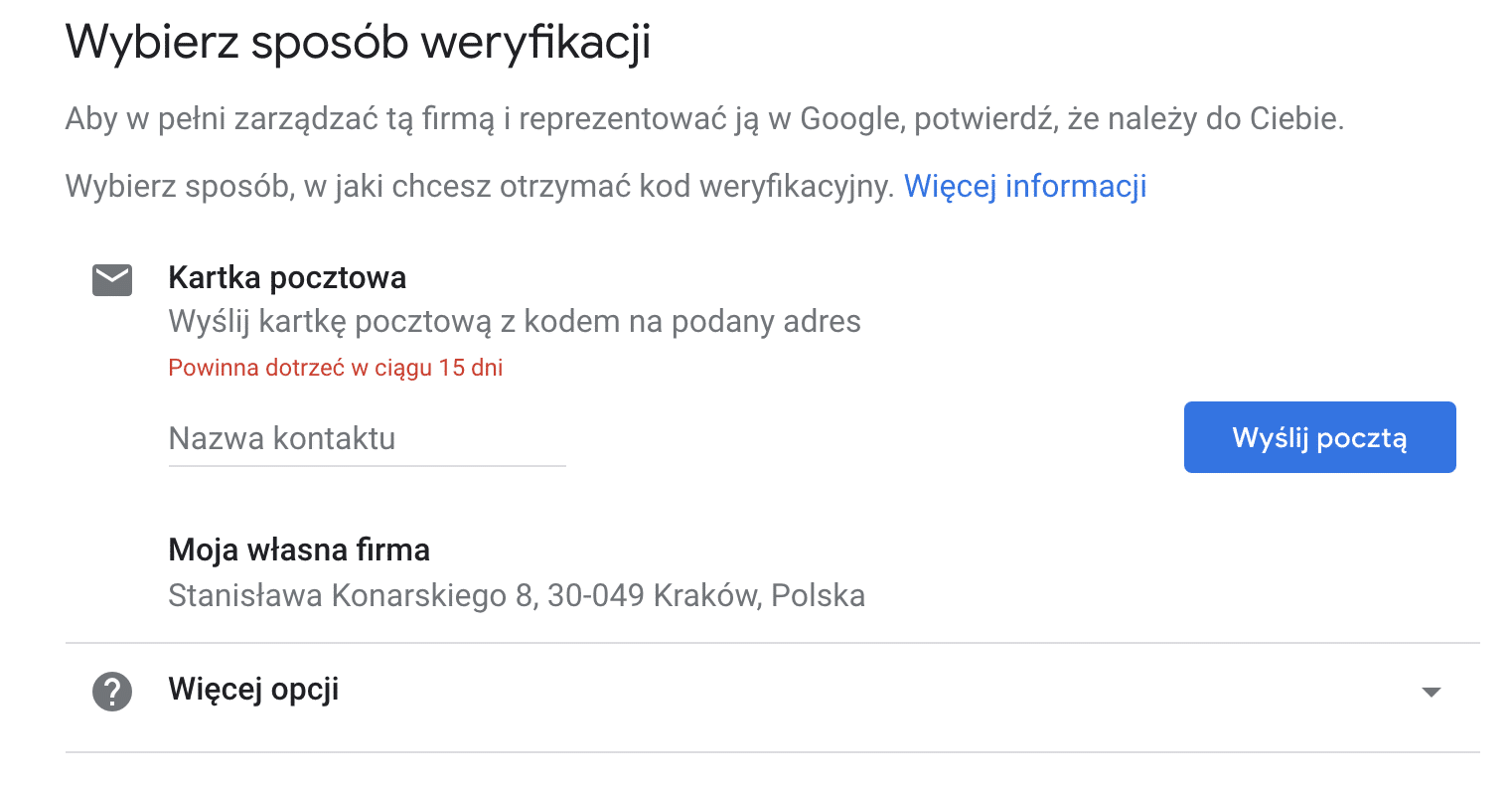 Google Moja Firma - jak zweryfikować wizytówkę
