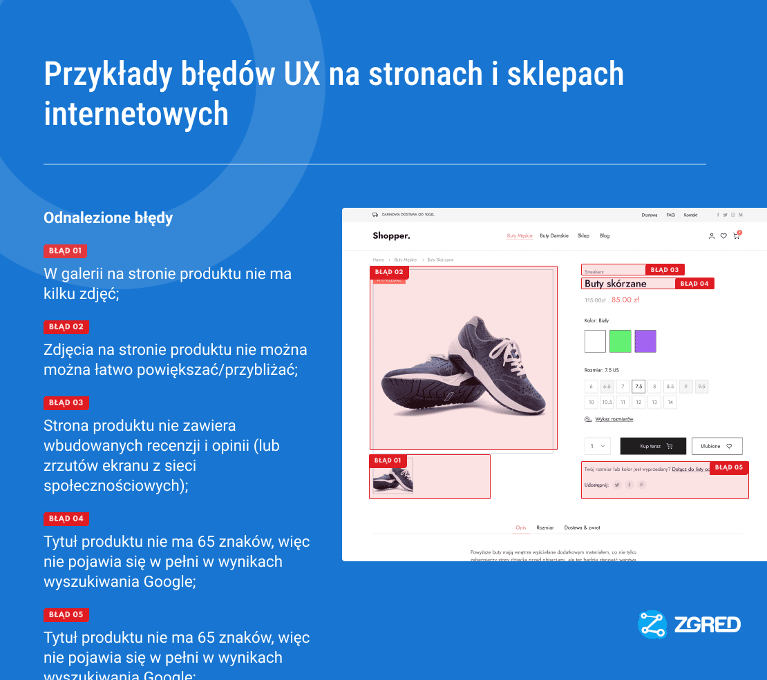 Przykłady błędów UX na stronach i sklepach internetowych